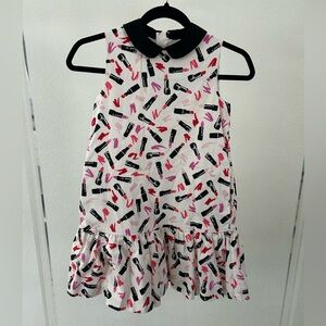 Kate Spade Lipstick Print Kids Dress - Black, Pink, Red